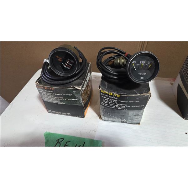 Two Stewart Warner Gauges (New) Mechanical Temperature.