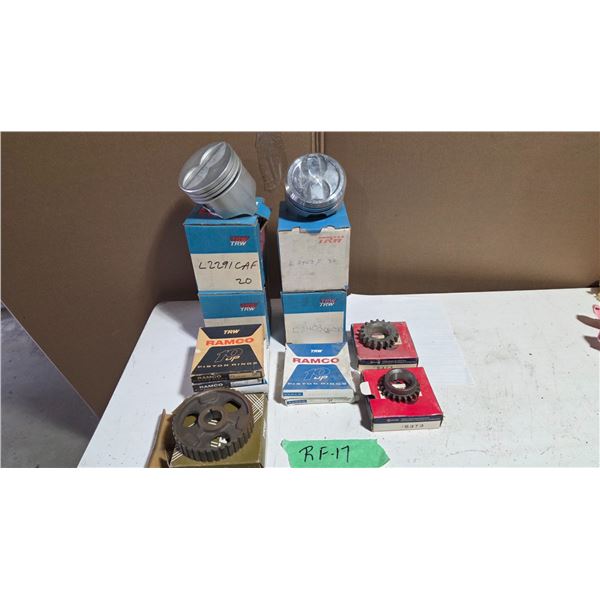 New TRW Pistons, Piston Rings, Gears, 350 GM and 390 Ford.