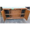 Image 2 : Two Shelf Two Door Book Shelf, 62" x 32" x 10", 12 Small Engine and Auto Repair Manuals.