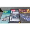 Image 6 : Two Shelf Two Door Book Shelf, 62" x 32" x 10", 12 Small Engine and Auto Repair Manuals.