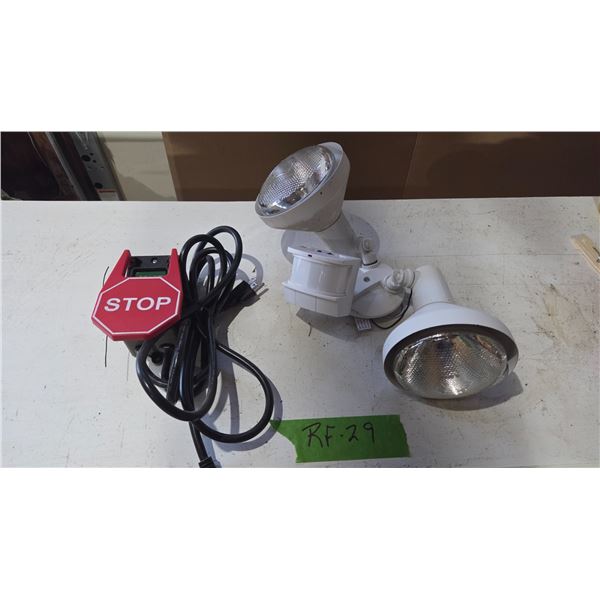 Motion Flood Lights (Work Good), Emergency Start/Stop Switch.