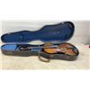 Image 8 : Antique Violin with Blue-Lined Hard Case, Missing Strings, Latch Broken on Case