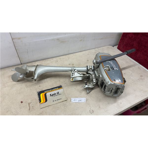 Spirit Outboards 2 Horsepower Outboard Boat Motor with Operator's Manual