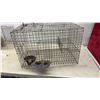 Image 5 : Two Wire Animal Cages with Feeding Bowls: 15 x 15 x 24" & 12 x 8 x 12"