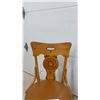 Image 2 : Antique Bentwood Ice Cream Parlor Chair with Pyrography Decorated Backrest & Leather Seat