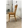 Image 4 : Antique Bentwood Ice Cream Parlor Chair with Pyrography Decorated Backrest & Leather Seat