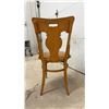 Image 5 : Antique Bentwood Ice Cream Parlor Chair with Pyrography Decorated Backrest & Leather Seat