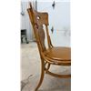 Image 6 : Antique Bentwood Ice Cream Parlor Chair with Pyrography Decorated Backrest & Leather Seat