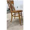 Image 7 : Antique Bentwood Ice Cream Parlor Chair with Pyrography Decorated Backrest & Leather Seat