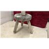 Image 5 : Primitive Wooden Milking Stool with Pail Holder and Wooden Ox Yoke