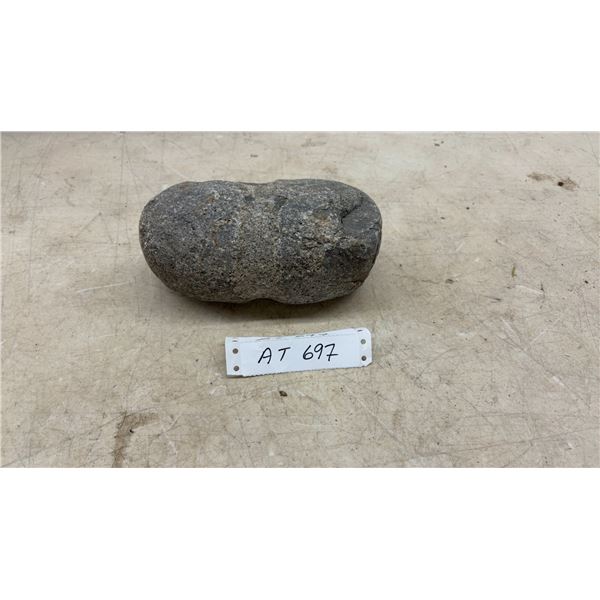 Native American Grooved Stone Maul or Axe Head, 8" Long