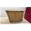 Image 2 : Vintage Coleman 220 Series Pressure Lantern (Missing Parts) and Wicker Fishing Creel