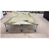 Image 1 : Double Folding Tent Cot with Tan Fabric and Metal X-Leg Frame