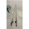 Image 3 : Fishing Landing Net, Crown Planet No. 11 Spinning Reel Rod, and Bronson Royal Baitcasting Reel Rod