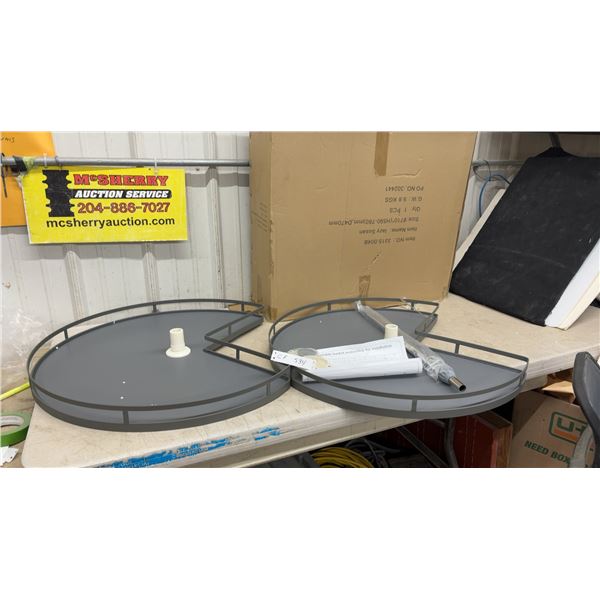 Corner Lazy Susan Turntable Basket for Cabinet Installation, 710mm Diameter