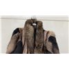 Image 4 : Full-Length Fur Coat with Contrasting Striped Pattern and Long-Haired Collar