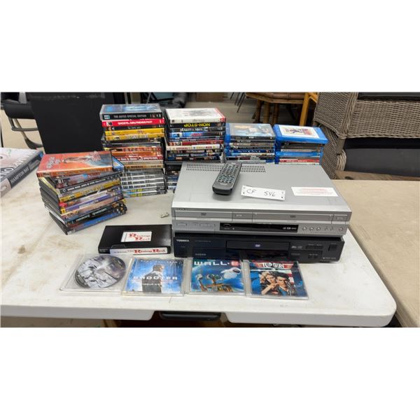 Sony SLV-D350P DVD/VCR Combo, Toshiba SD-1200 DVD Player, DVDs, Blu-Rays, VHS, and More