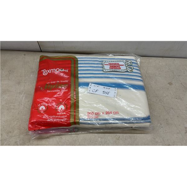 Texmade Alpine Flannelette Sheet, 80% Cotton/20% Polyester, 80 x 100"