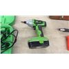 Image 5 : Metal Toolbox with Assorted Hand Tools, Kawasaki 18V Cordless Impact Driver, and More