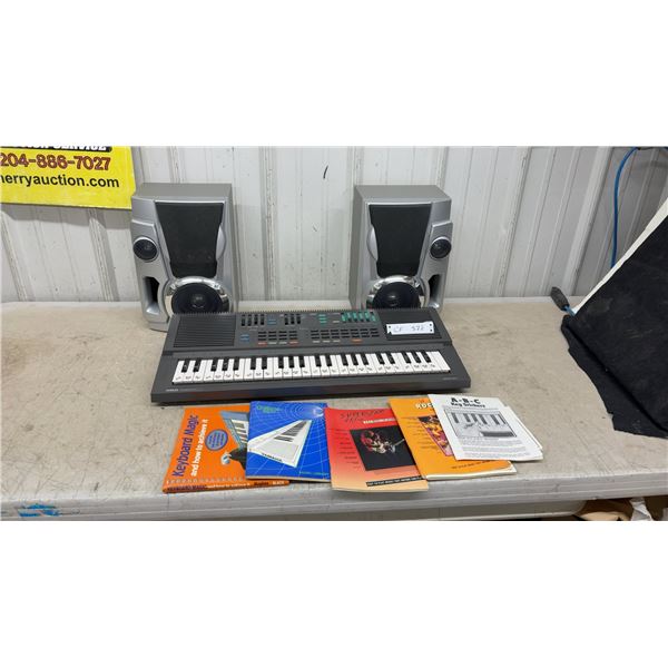 Yamaha PortaSound PSS-460 Stereo Keyboard, No Power Cord, Sharp Speakers, Music Books, and More