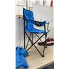 Image 5 : Halex Lawn Volleyball Set with Net, Poles, Ball, Pump, and Blue Folding Chair