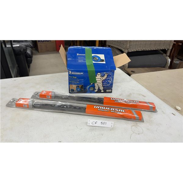 Michelin Tire Bags Set of 4 and Universal Wiper Blades 19" and 22"