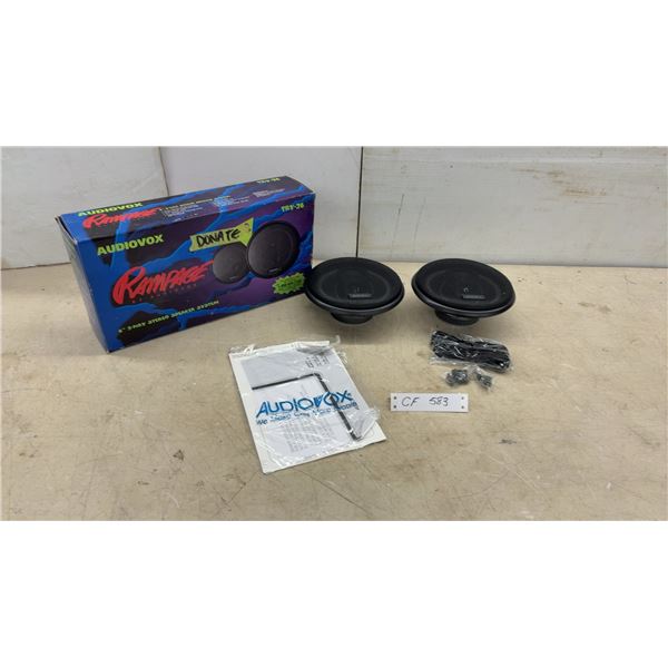 Audiovox Rampage TRY-36 6" 3-Way Car Stereo Speaker System with Wiring and Manual
