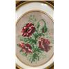 Image 3 : Pair of Cross-Stitch Red Poppy Needlework in Oval Gold Frames, 11 x 9" & Framed Pencil Sketch