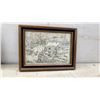 Image 5 : Pair of Cross-Stitch Red Poppy Needlework in Oval Gold Frames, 11 x 9" & Framed Pencil Sketch