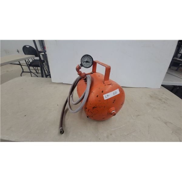 Portable Air Tank with Pressure Gauge and Coiled Air Hose