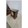 Image 4 : Victor Victrola VV-70 Portable Phonograph and Antique Oak Mantel Clock