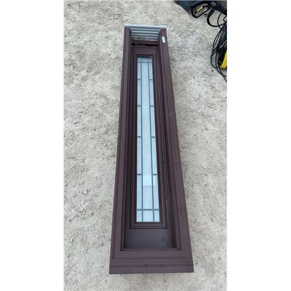 Dark Brown Door Sidelight with Textured Tempered Glass Insert 82-1/4 x 16-1/4