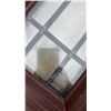 Image 3 : Dark Brown Door Sidelight with Textured Tempered Glass Insert 82-1/4 x 16-1/4