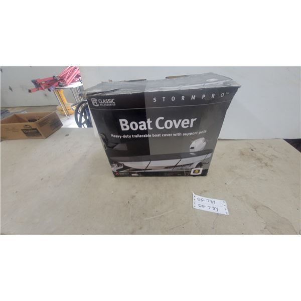 Classic Accessories StormPro Heavy-Duty Trailerable Boat Cover with Support Pole New