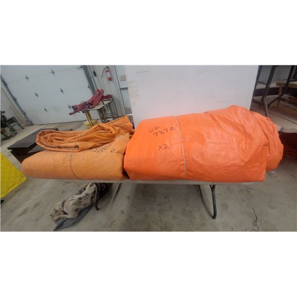 Orange Heavy-Duty Industrial Tarpaulins, Two Units Insulated