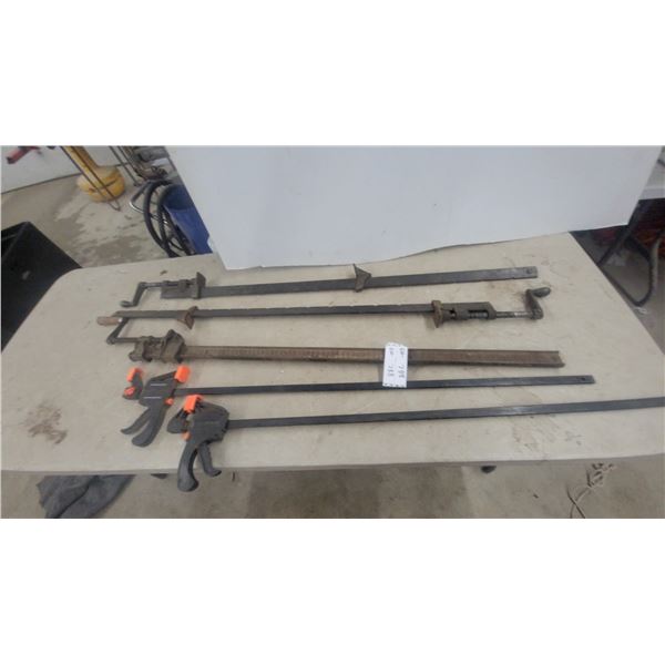 Durlon 36" Quick-Grip Bar Clamps and Heavy-Duty Steel Bar Clamps, Lot of Five