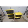 Image 1 : HDX 102-Liter Tough Tote Storage Containers with Yellow Lids, Lot of 5