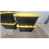 Image 2 : HDX 102-Liter Tough Tote Storage Containers with Yellow Lids, Lot of 5