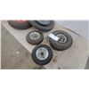 Image 3 : Five Pneumatic Utility Wheels, Assorted Sizes with Various Hub Styles and Tread Patterns