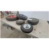 Image 4 : Five Pneumatic Utility Wheels, Assorted Sizes with Various Hub Styles and Tread Patterns