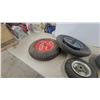 Image 5 : Five Pneumatic Utility Wheels, Assorted Sizes with Various Hub Styles and Tread Patterns