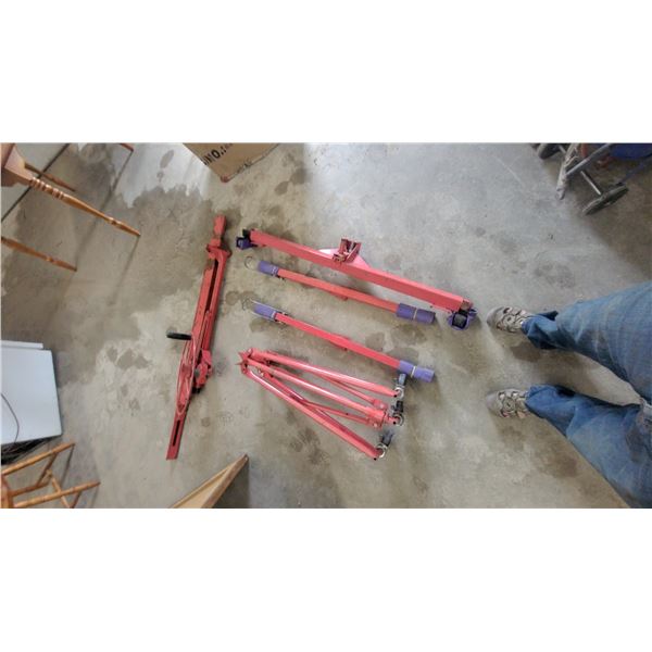 Red Steel Manual Drywall Lift Panel Hoist, Disassembled