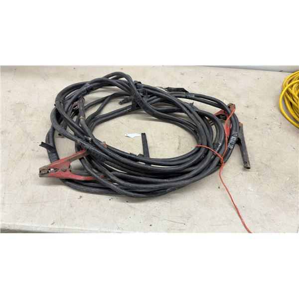 Jumper Cables and 2 Outdoor Extension Cord with Triple Outlet Adapter
