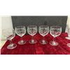 Image 4 : Cut Glass Decanter with Stopper, Coupe Glasses, Stemware, Hobnail Style Vase, and More