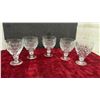 Image 5 : Cut Glass Decanter with Stopper, Coupe Glasses, Stemware, Hobnail Style Vase, and More