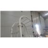 Image 3 : White Metal Garden Arbor with Arched Top and Lattice Side Panels