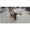 Image 3 : Antique Oak Single-Person School Desk with Attached Seat and Inkwell Hole