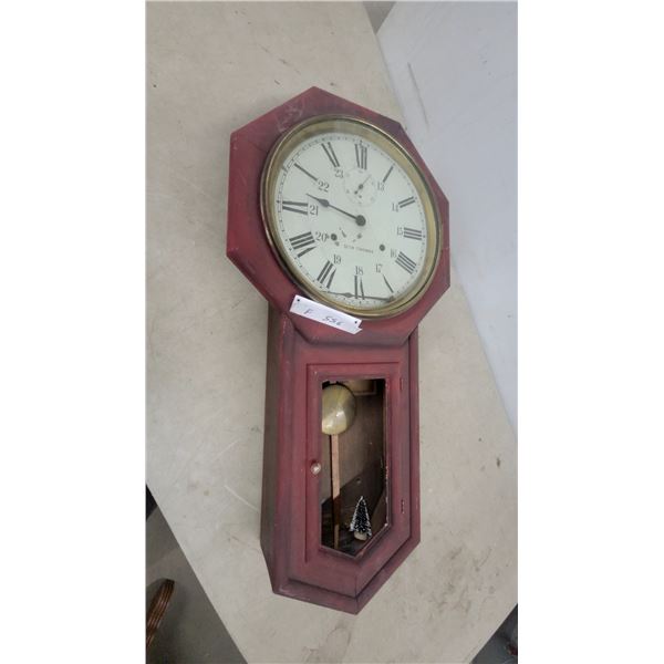 Seth Thomas Regulator No. 2 Wall Clock with 24-Hour Dial and Pendulum