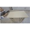 Image 2 : Cream-Painted Three-Drawer Wooden Chest with Ring-Pull and Knob Hardware 33 x 32"17.6"