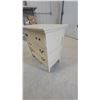 Image 3 : Cream-Painted Three-Drawer Wooden Chest with Ring-Pull and Knob Hardware 33 x 32"17.6"